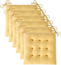 OVOV 6 Pack Chair Cushions for Dining Chairs 15.5"x15.5" Pastel Yellow by OVOV