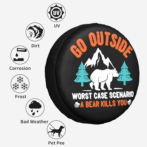 Go Outside Worst Case Scenario a Bear Kills You Rv Spare Tire Cover, Camper - Image 4