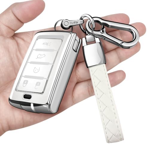 for Jeep Key Fob Cover with Keychain Soft Full Protection Key Shell Compatible by Sindeda