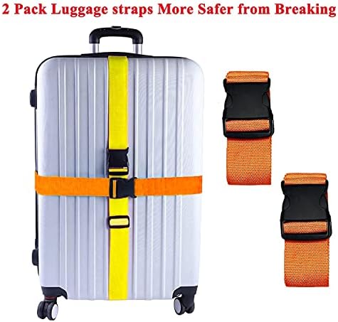 2 Pack Suitcase Belts, Adjustable Luggage Straps, Bright Colors Travel Packing - Image 2