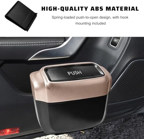 2PCS Auto Trash Can with Lid, Leakproof Waterproof Car Plastic Dustbin with 60 - Image 3