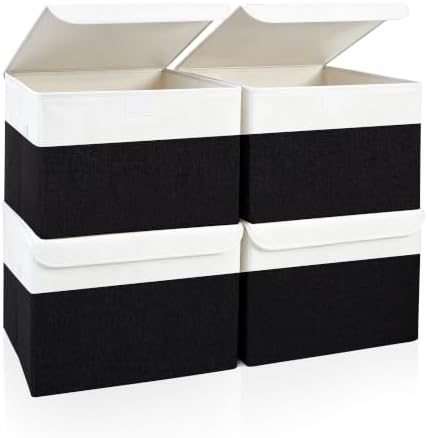 Bagnizer Large 22 Quart Linen Fabric Foldable Storage Bin Cube Organizer Basket by Bagnizer