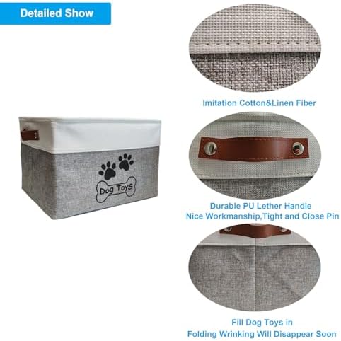 Large Dog Toy Basket Foldable Dog Toy Box Dog Toy Bin - Image 5