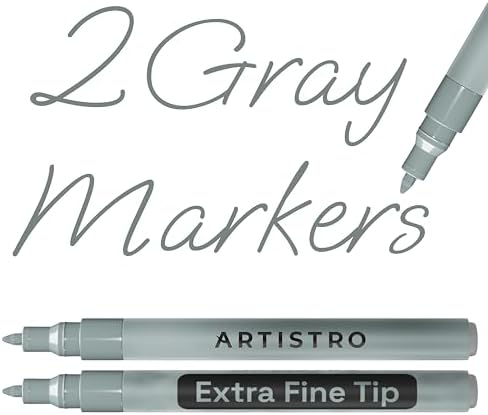 ARTISTRO 2 Gray Acrylic Paint Markers by ARTISTRO