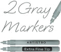 ARTISTRO 2 Gray Acrylic Paint Markers by ARTISTRO