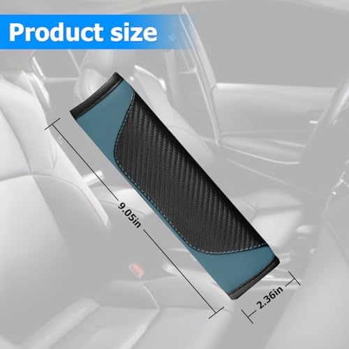 AUCELI 2PCS Carbon Fiber Car Seat Belt Cover, Breathable Leather - Image 2