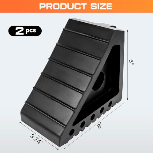 Taifa Rubber Wheel Chocks for Travel Trailers, Heavy Duty RV Wheel Stoppers - Image 2