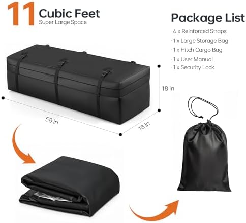 Forluck 60"x24"x14" Folding Hitch Mount Cargo Carrier, 500 lbs Capacity Heavy - Image 4