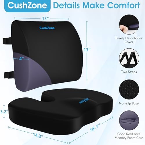 CushZone Seat Cushion and Lumbar Support Pillow - Image 3