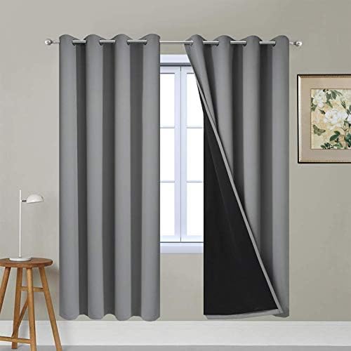 Yakamok Grey Blackout Curtains 72 Inches Long by Yakamok