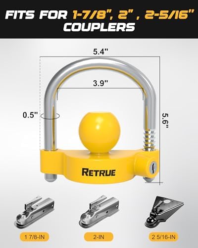 RETRUE Universal Coupler Lock Trailer Locks Ball Hitch Trailer Hitch Lock - Image 3
