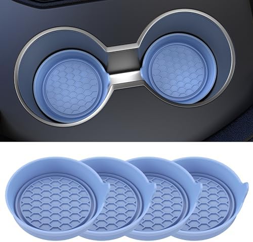 Amooca 4-Pack Car Cup Coaster Silicone Spill-Proof Cup Holder Inserts by Amooca