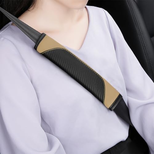 Osilly 2PCS Carbon Fiber Leather Seat Belt Shoulder Pads - Image 5