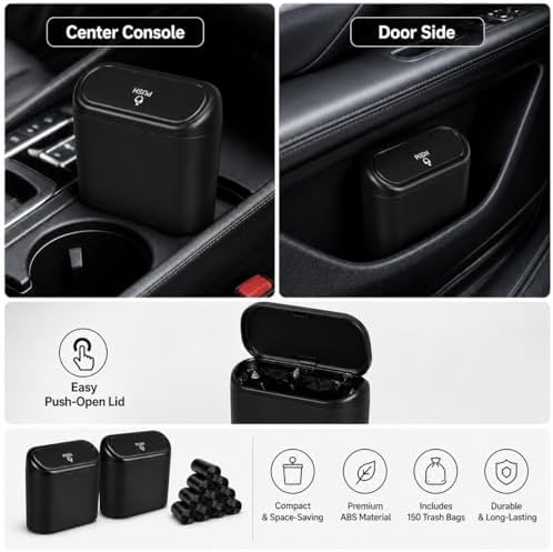 Mini Car Trash Can – Leakproof Vehicle Garbage Bin, Portable Hanging Car - Image 4