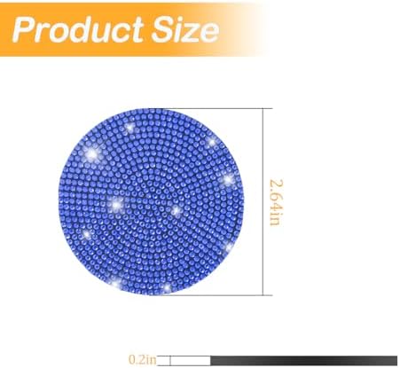 Osilly 2PCS 2.75 Inch Rhinestone Cup Holder Coasters, Dark Blue - Image 2