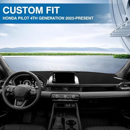 KUST Black Dash Cover for Honda Pilot 2023-2025 2026 Polyester Dashboard Cover - Image 3