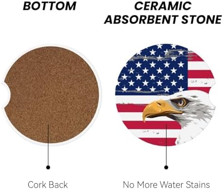 American Flags Eagle Car Coasters - Image 2