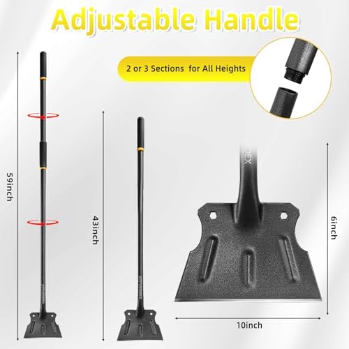 59" Heavy Duty Floor Scraper, Flat Shovel, Garden Cleaning Shovel, No Break - Image 6