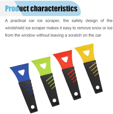 4PCS Ice Scraper for Car Windshield, No Scratch Plastic Ice Shovel Tools for - Image 3