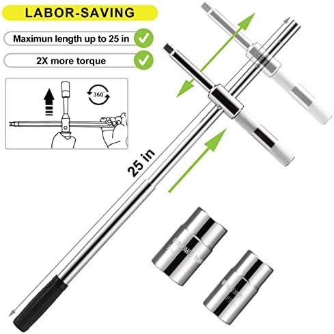 Spurtar Extended 4 Way Lug Wrench, Tire Iron Lug Nut Wrench, Tire Nut Remover - Image 2