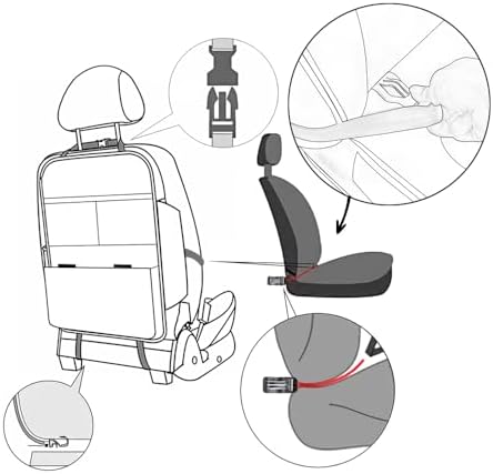 TAIKOO Seat Back Protector, Shields Seat Backs from Kicks and Adds Storage - Image 3