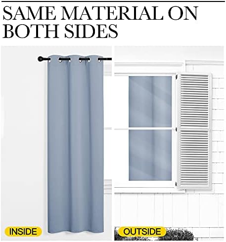 NICETOWN Blackout Curtains for Living Room 2 Panels 55" x 102" Vintage Blue - Image 5