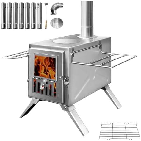 Hot Tent Wood Stove, Stainless Steel Tent Heater by tounto