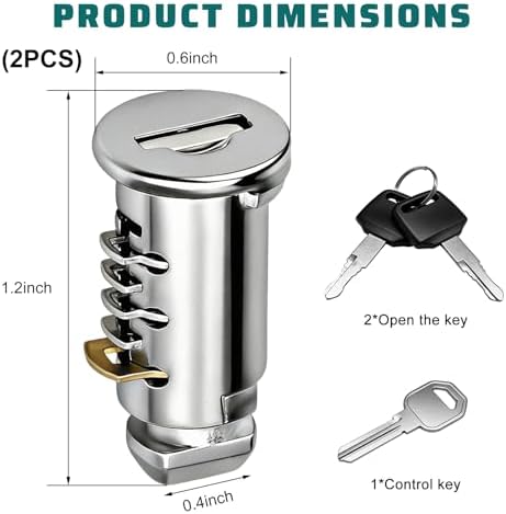 2 PCS Lock Cores, One-Key System Locking Kit Includes 1 Control Key, 2 Keys & 2 - Image 2