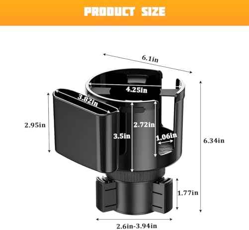 Car Cup Holder Expander, 2 in 1 Expandable Base Vehicle Cupholder Adapter - Image 2