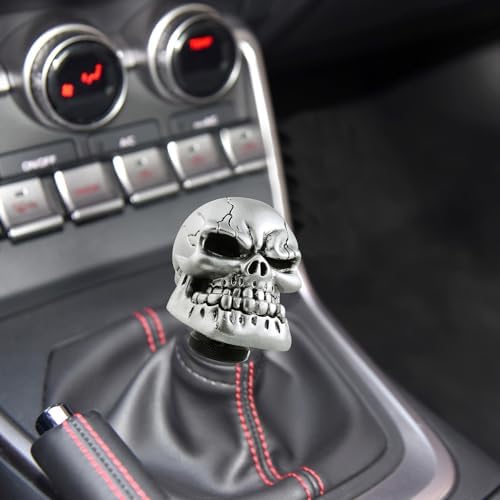 Skull Shift Knob Cars Truck Gear Shifter Stick Handle SUV Silver - Image 2