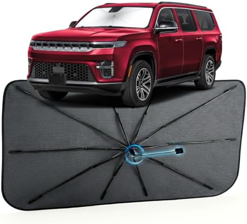 Car Windshield Sun Shade for Jeep Wagoneer 2022-2026, Foldable Car Sunshade by MakeLifeBetter