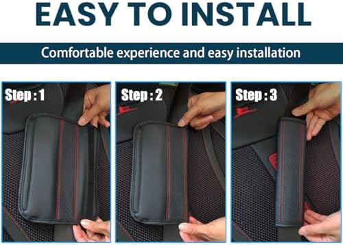 Osilly 2PCS Fiber Leather Seat Belt Shoulder Pads, Wine Red - Image 5