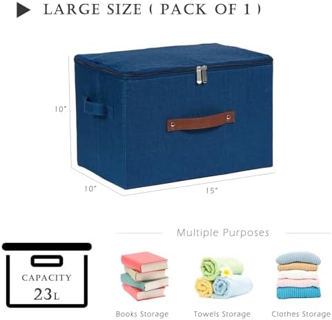 Storage Bins with Zipper Lids Decorative Lidded Baskets Boxes - Image 3
