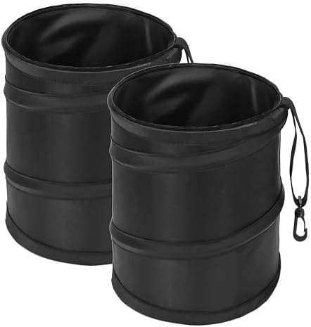 Ginsco 2Packs 2 Gallons New Leakproof Car Trash Can, Compact Trash Can Pop-up by Ginsco