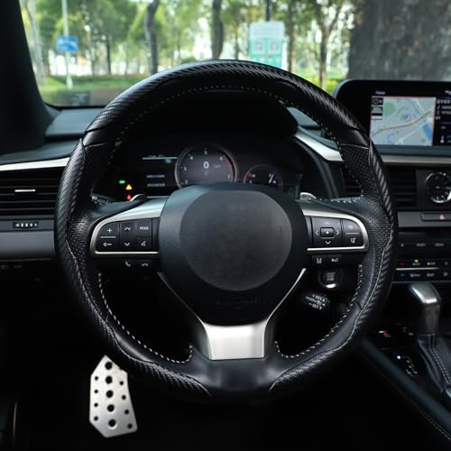 3pcs Carbon Fiber Anti-Skid Steering Wheel Cover, Waterproof & Segmented - Image 6