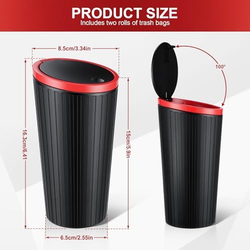 SINGARO Car Trash Can with Lid, Leakproof Mini Garbage Bin - Image 2