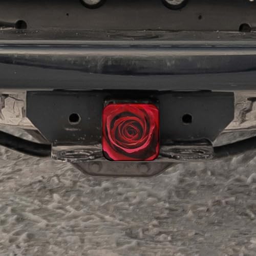 Swono Red Rose Car Towing Hitch Covers Blossom Red Rose Square Trailer Hitch - Image 5