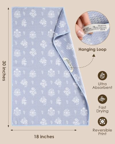 Miss Adola 2pcs Double-Sided Microfiber Kitchen Towels, Toile Elegance - Image 4