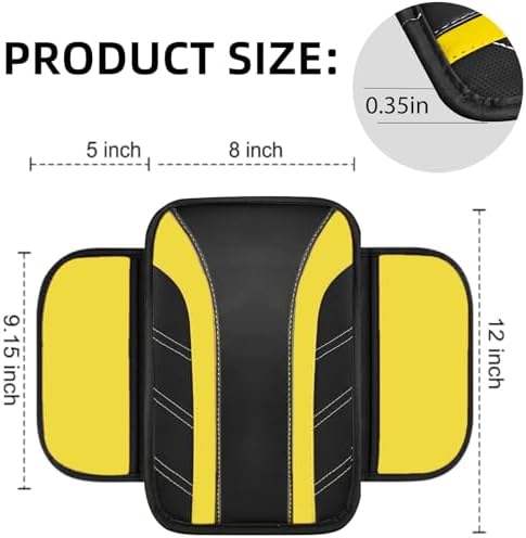 NBTEPEM 6 Pcs Yellow Steering Wheel Cover Set, Sport Microfiber Leather - Image 5