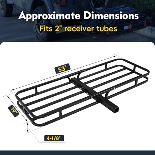 53"x19"x5" Hitch Cargo Carrier, 500 LBS Basket - Image 3