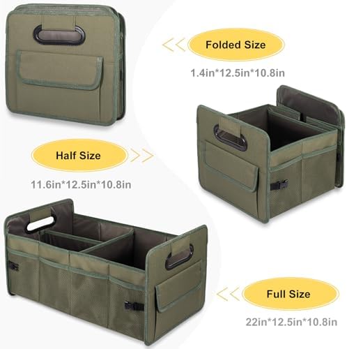 JiatuA Car Trunk Organizer, Collapsible Car Organizers and Storage Green - Image 5