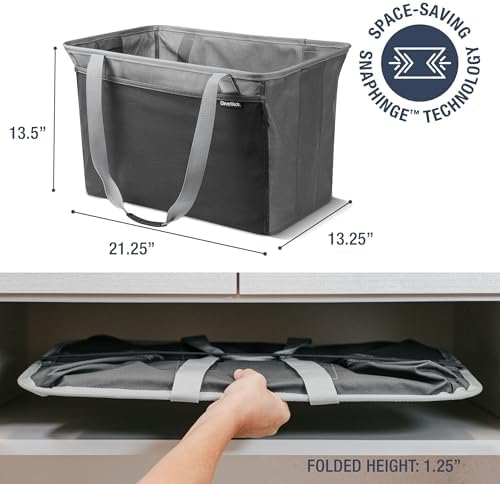 CleverMade EcoBasket Collapsible Grocery Tote, 30L Structured Tote Bag - Image 2