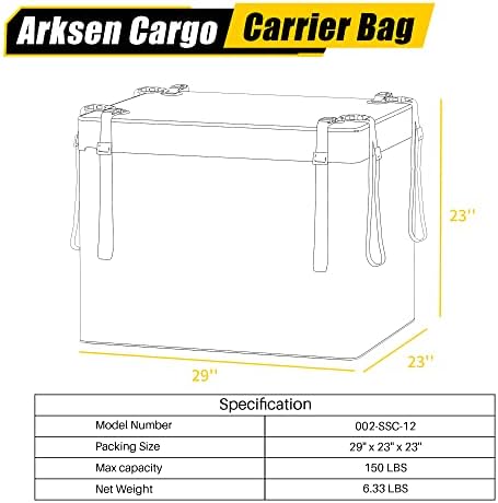 Arksen 8.9 Cu Ft Waterproof Hitch Cargo Carrier Bag – Fits 32 x 26 x 4 Inch - Image 7