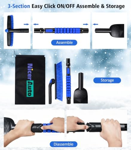 45" Car Snow Brush & Ice Scraper, Extendable Snow Removal - Image 7