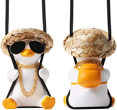 Cool Swinging Duck Car Hanging Ornament Rear View Mirror Funny Xmas Gifts by Idefair