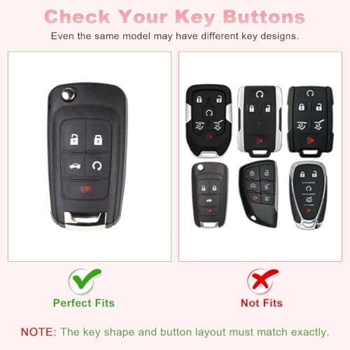 PIFOOG Key Fob Cover for Chevy 5 Button Malibu Equinox Camaro Cruze Trax Impala - Image 2