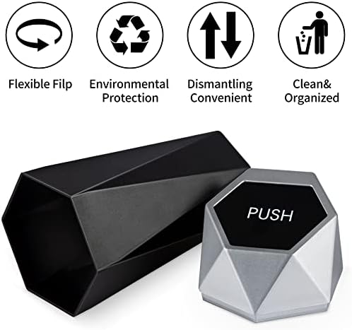JUSTTOP Car Trash Can with Lid, Mini Diamond Design Portable Trash Can - Image 2