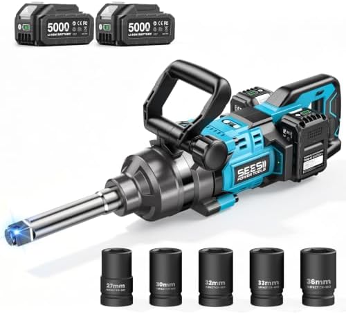 Seesii Cordless 1 inch impact gun 2581.47 FT-LBS High Torque Impact Wrench by SEESII
