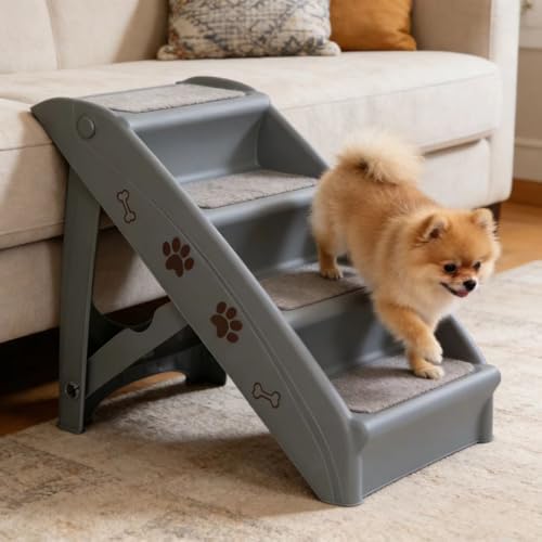 ZENY Dog Stairs for Bed 20" H, 4-Step Dog Steps for High Bed - Image 2