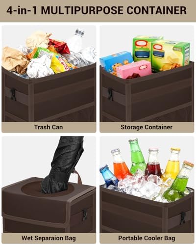 Capolo Car Trash Can with Lid, Leakproof Car Garbage Can - Image 5